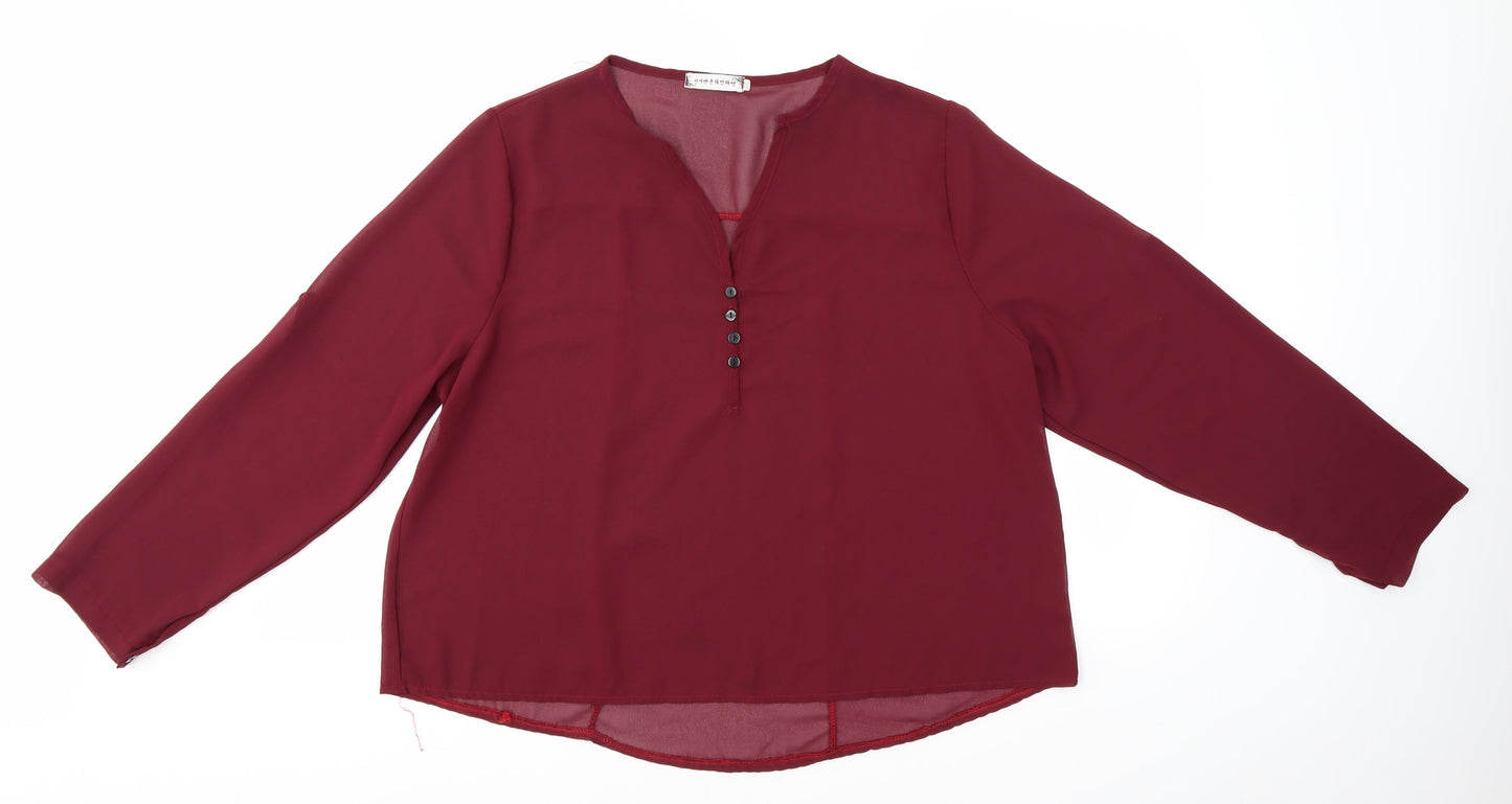 Preworn Womens Red   Basic Blouse Size 2XL