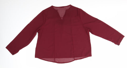 Preworn Womens Red   Basic Blouse Size 2XL