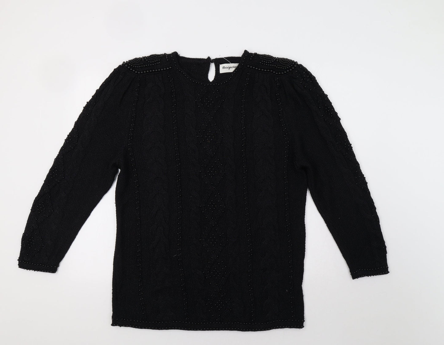 Magnolia Womens Black   Pullover Jumper Size L