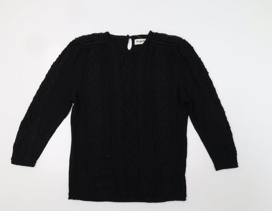 Magnolia Womens Black   Pullover Jumper Size L