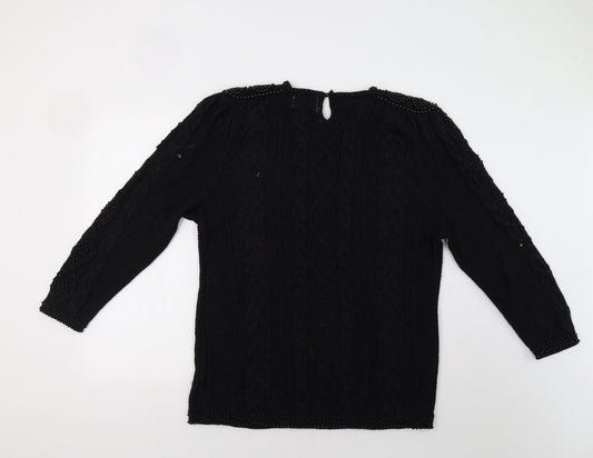 Magnolia Womens Black   Pullover Jumper Size L