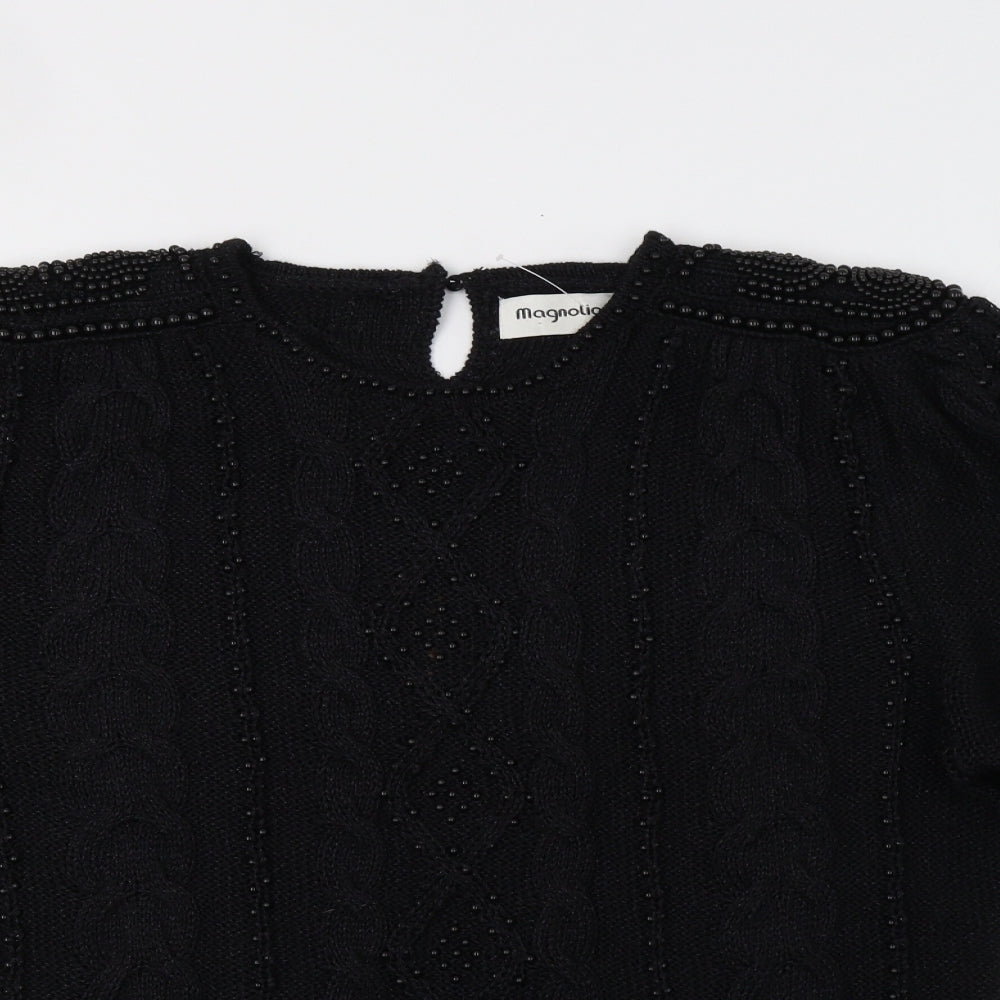Magnolia Womens Black   Pullover Jumper Size L