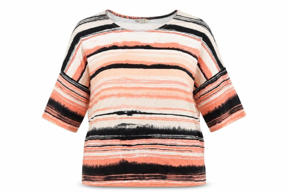 M&Co Womens Pink Striped  Basic Blouse Size 16