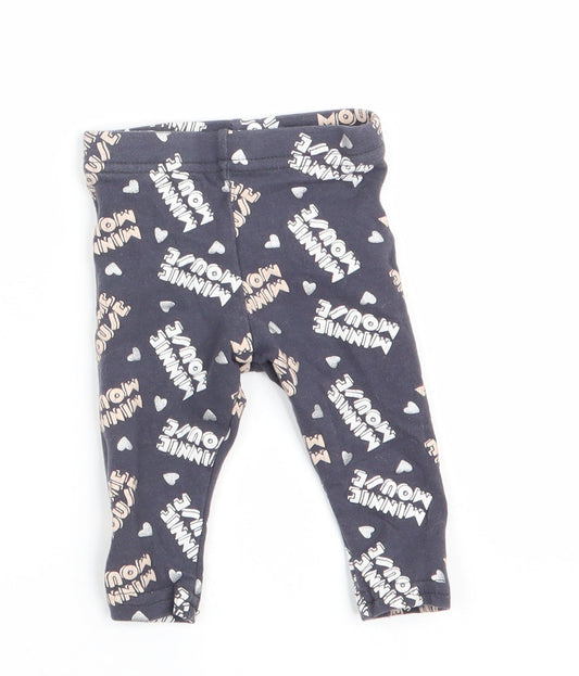 Disney at Primark Girls Blue Animal Print  Jogger Leggings Size Newborn  - Minnie Mouse