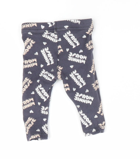 Disney at Primark Girls Blue Animal Print  Jogger Leggings Size Newborn  - Minnie Mouse