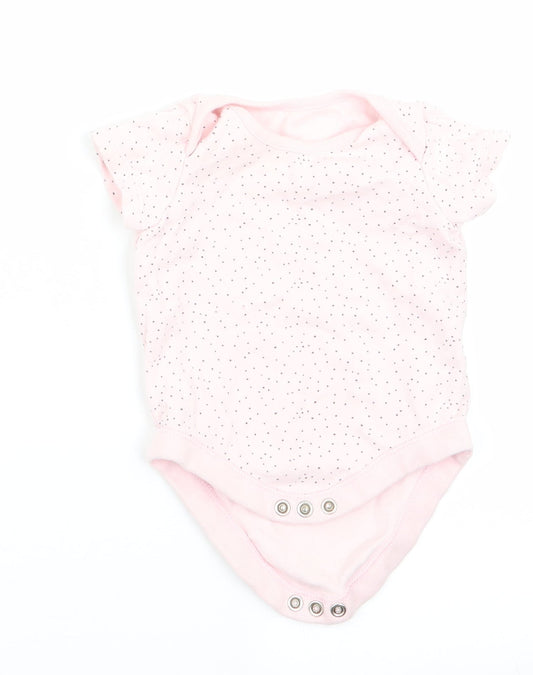 Florence and Fred Girls Pink Polka Dot  Romper One-Piece Size 0-3 Months