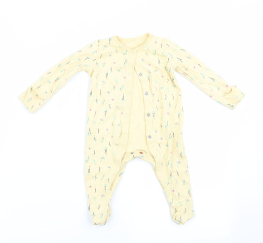 Fred & Flo Girls Yellow Floral  Babygrow One-Piece Size 3-6 Months