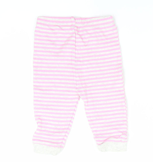 George Girls Pink Striped  Jogger Trousers Size 6-9 Months