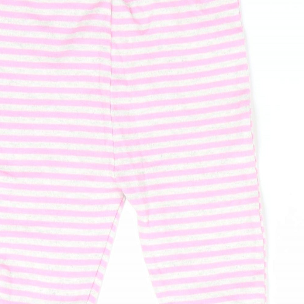 George Girls Pink Striped  Jogger Trousers Size 6-9 Months