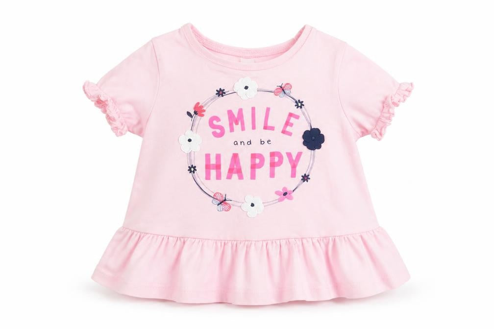 F&F Girls Pink Floral  A-Line  Size 6-9 Months  - Smile