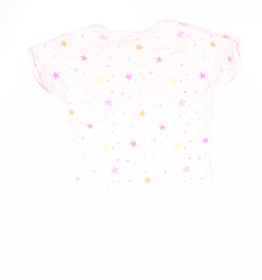 NEXT Girls Pink   Basic T-Shirt Size 9-12 Months  - star print