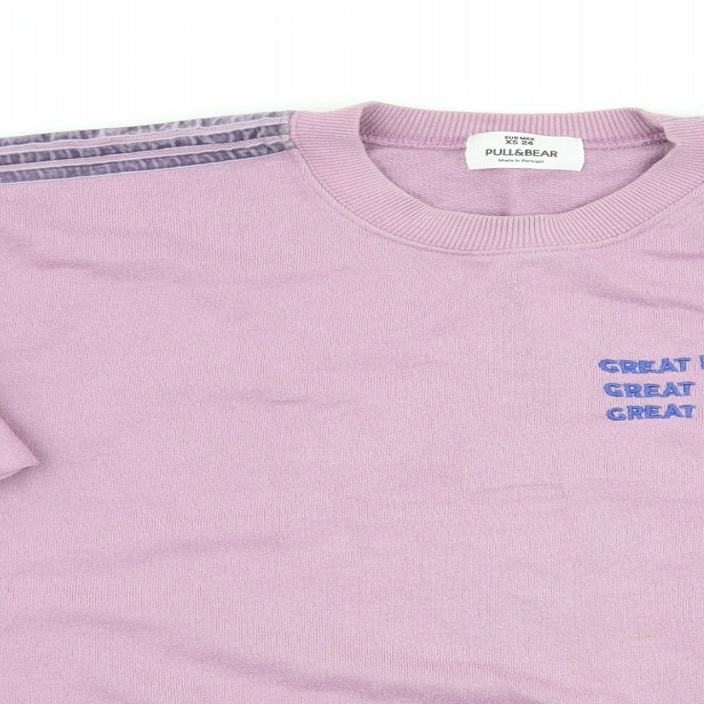 Pull & Bear Womens Pink   Pullover Sweatshirt Size XS  - Great Intuition