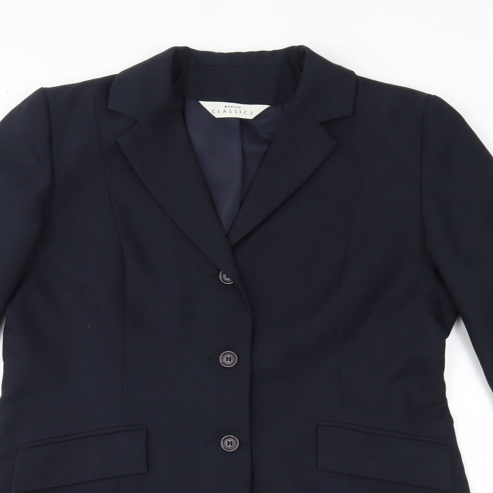 modern classics Womens Blue   Overcoat Blazer Size 14