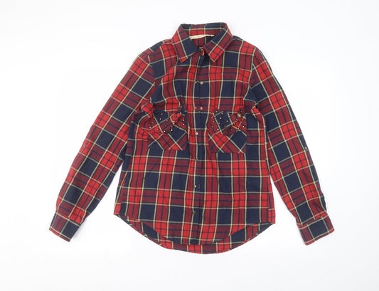 Love women Womens Red   Basic Button-Up Size M
