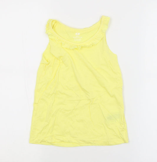 H&M Girls Yellow   Basic Tank Size 7-8 Years