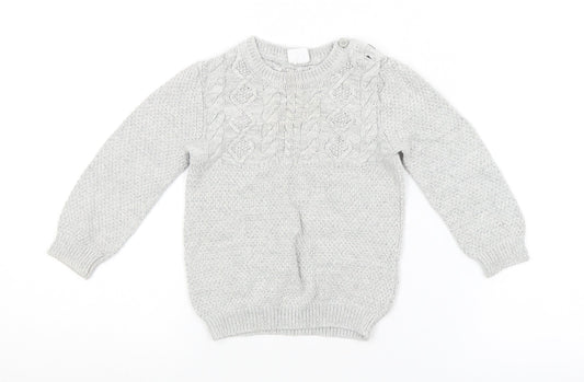 F&F Baby Grey Argyle/Diamond  Pullover Jumper Size 9-12 Months