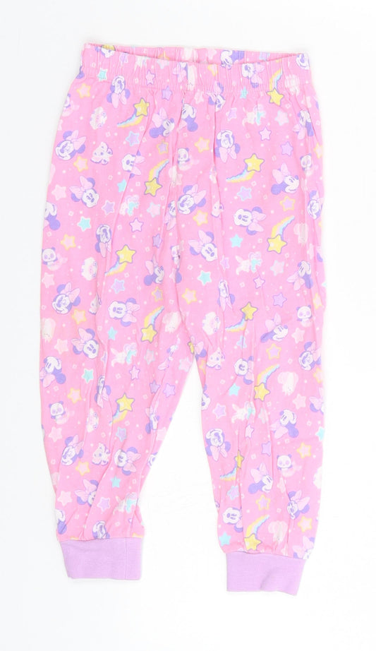 Disney Girls Pink Geometric   Pyjama Pants Size 2 Years  - Mini Mouse