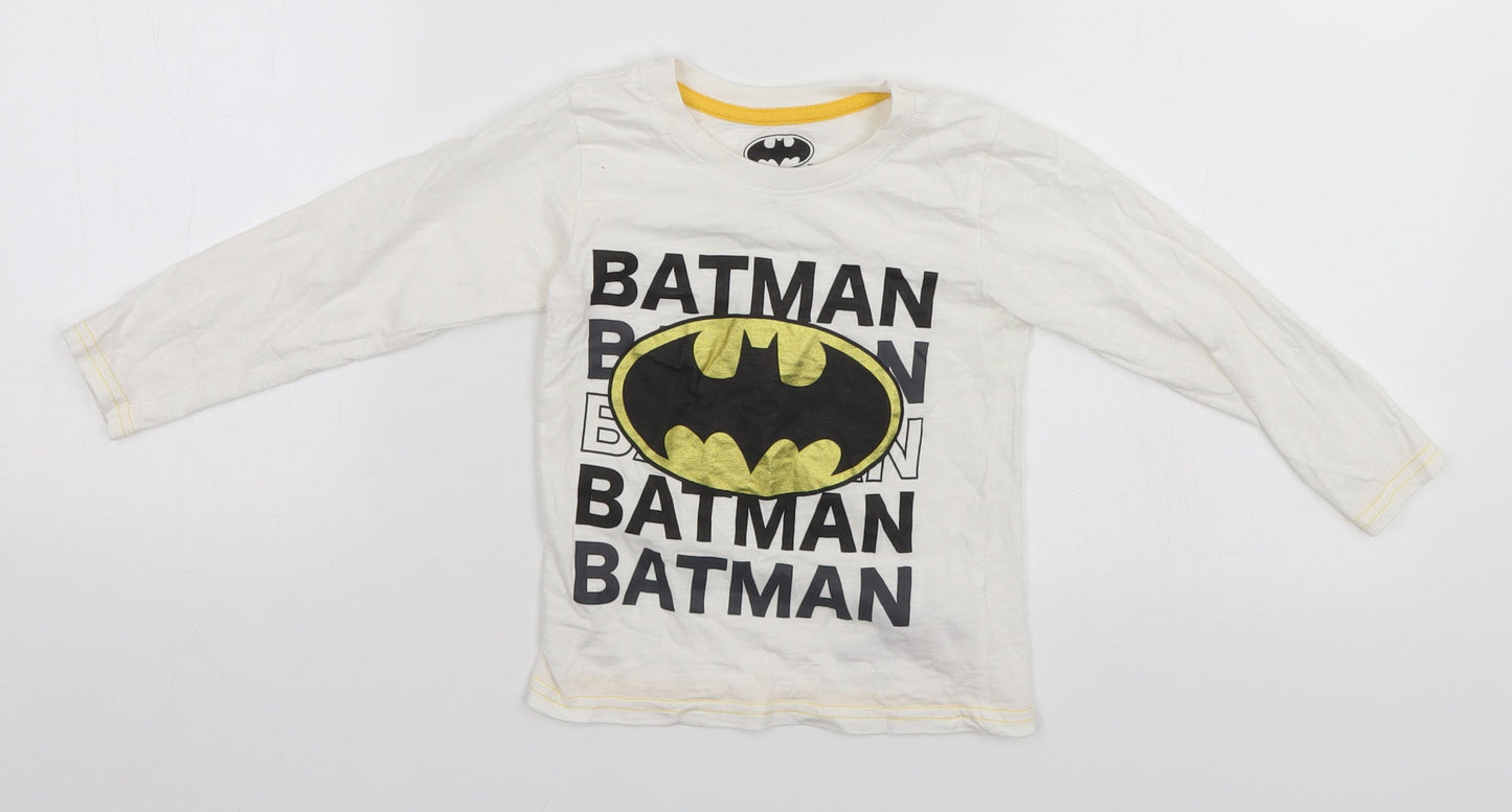 Batman Boys White   Basic T-Shirt Size 2 Years  - Batman