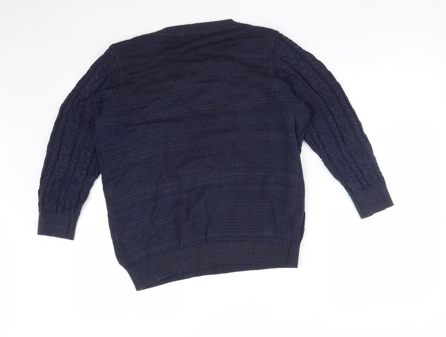 H&M Mens Blue Striped  Pullover Sweatshirt Size L