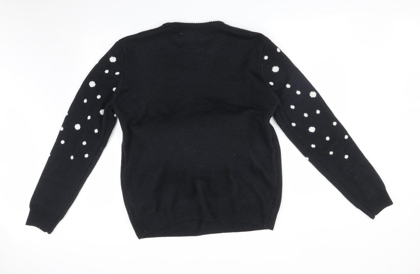 Cedar Wood State Mens Black Polka Dot  Pullover Sweatshirt Size L  - CHRISTMAS