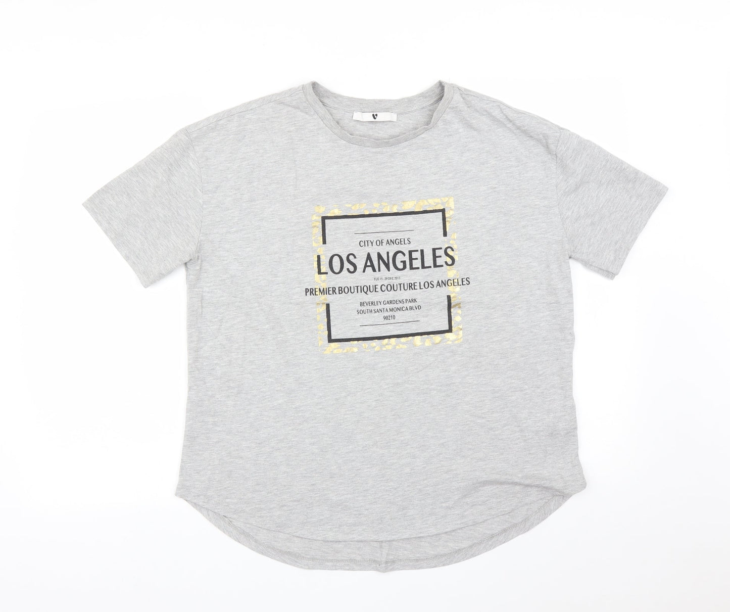 Very Womens Grey   Basic T-Shirt Size 10  - LOS ANGELES