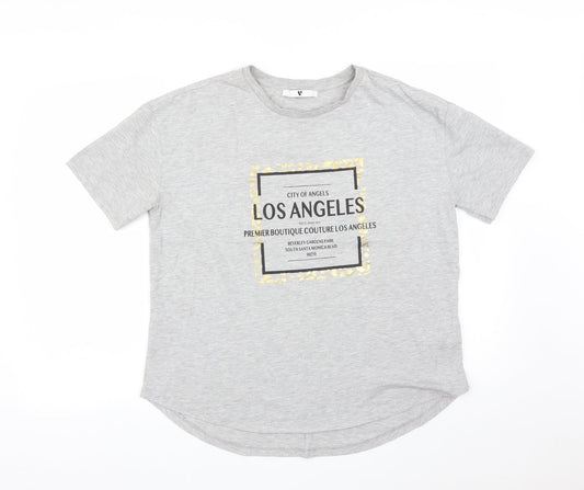 Very Womens Grey   Basic T-Shirt Size 10  - LOS ANGELES