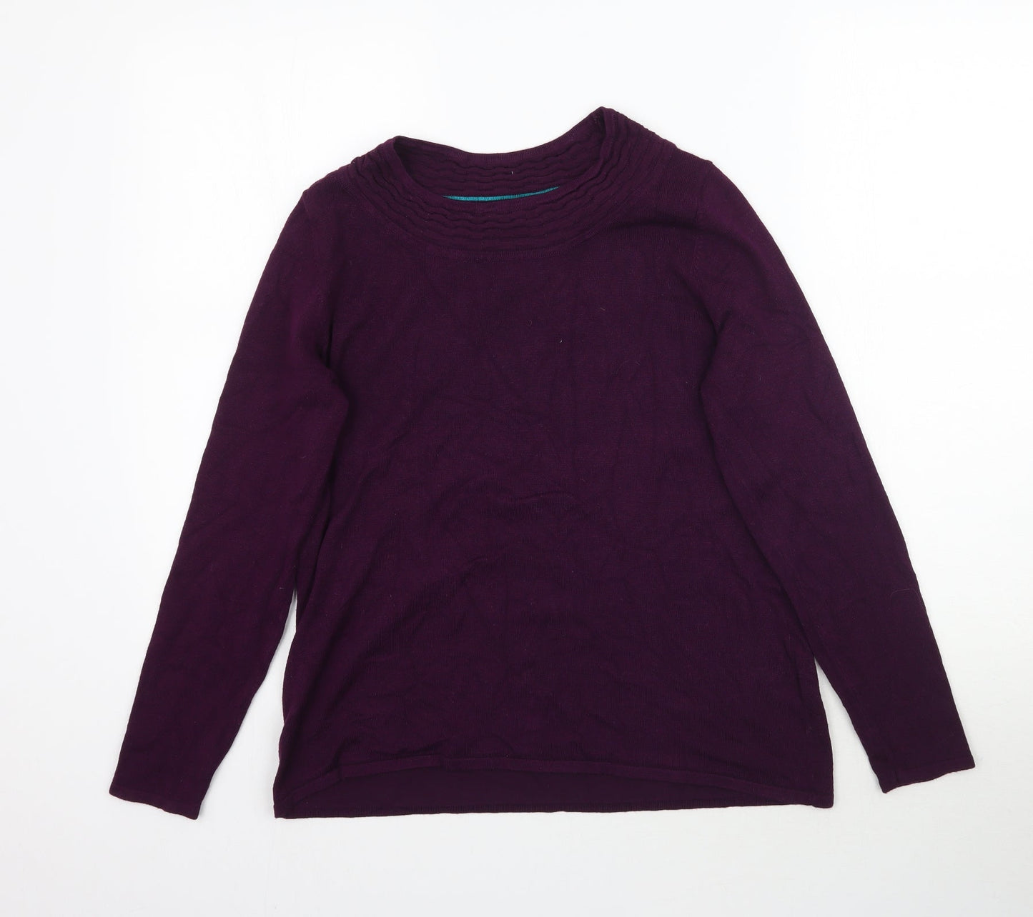 Bm Collection Womens Purple  Knit Pullover Jumper Size S