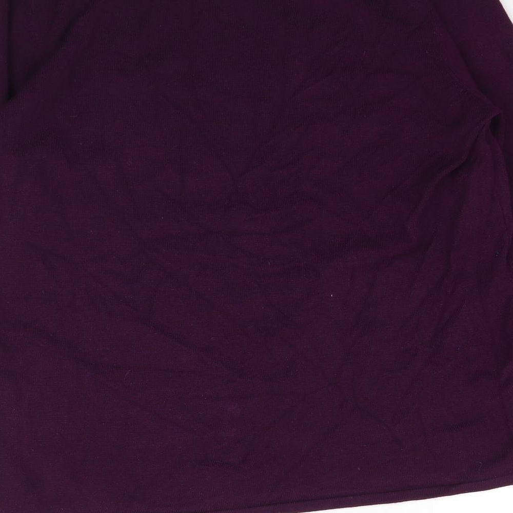 Bm Collection Womens Purple  Knit Pullover Jumper Size S