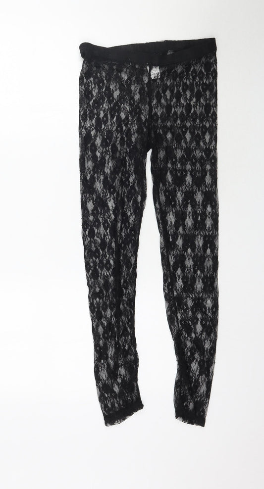 Smiffy's Womens Black  Lace Trousers  Size S L26 in