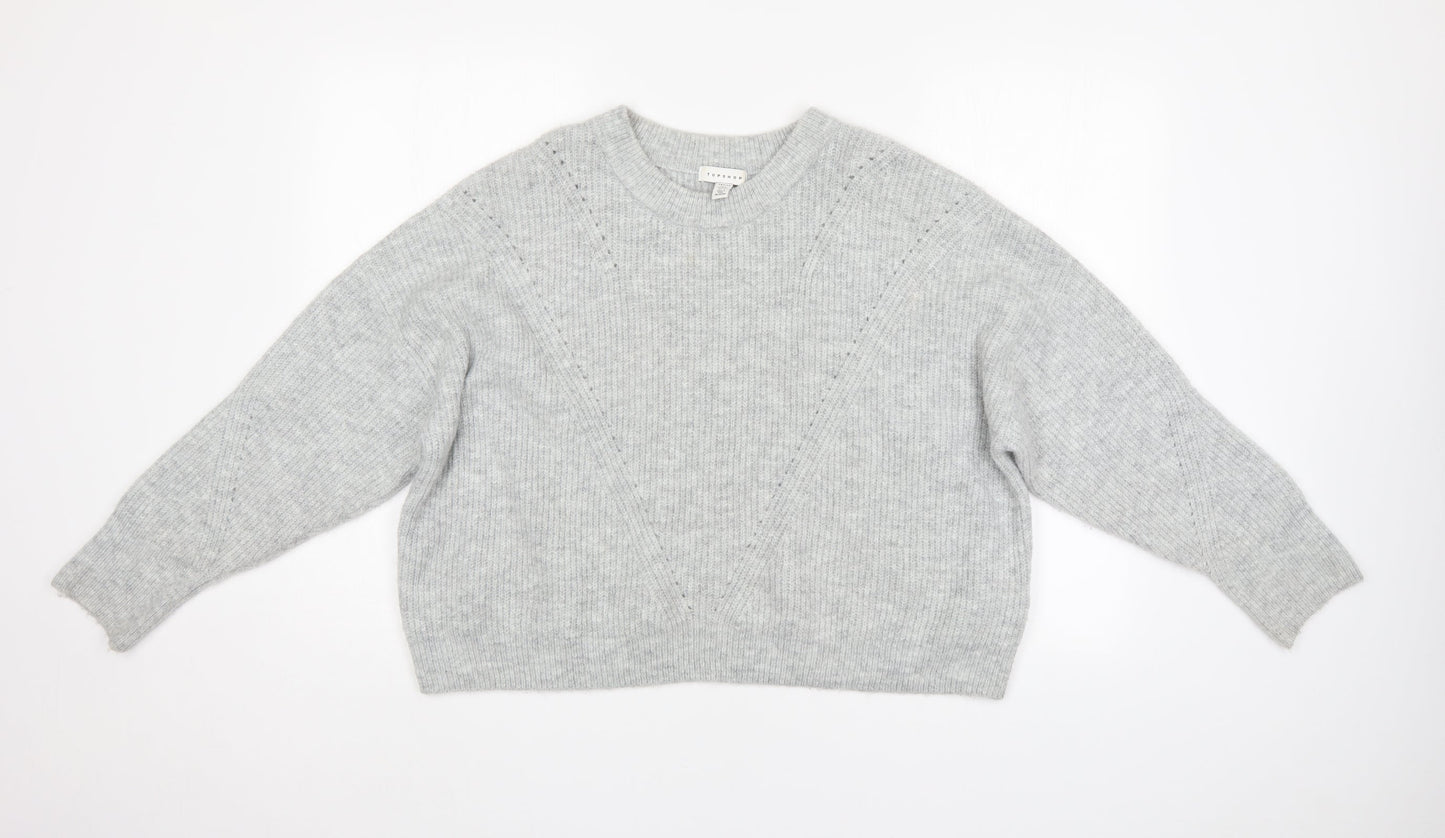 Topshop Womens Grey   Pullover Jumper Size L