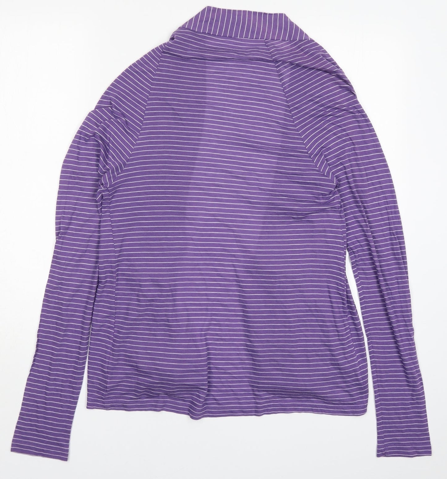 Marks and Spencer Womens Purple Striped  Cardigan Jumper Size 10