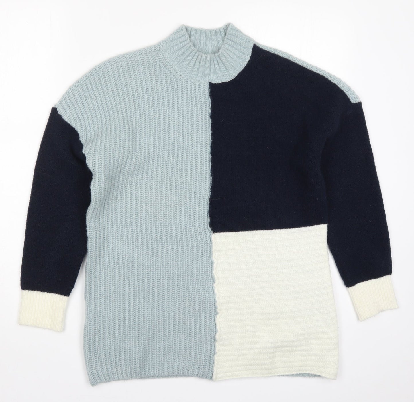 Roman Womens Blue  Knit Pullover Jumper Size 10  - Colourblock