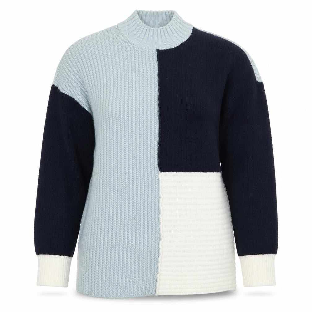 Roman Womens Blue  Knit Pullover Jumper Size 10  - Colourblock