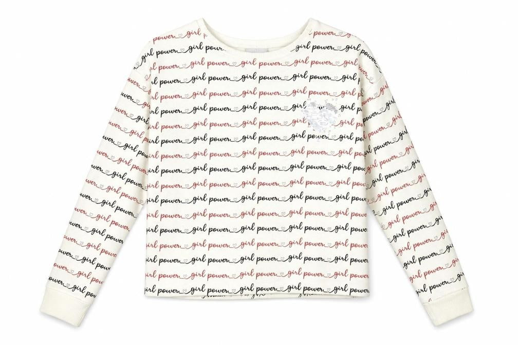 Matalan Girls White Geometric  Pullover Sweatshirt Size 13 Years