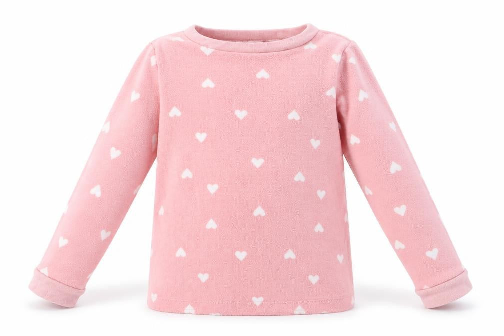 H&M Girls Pink Polka Dot Fleece Pullover Sweatshirt Size 3-4 Years