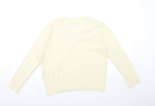 H&M Womens Beige  Knit Pullover Jumper Size M