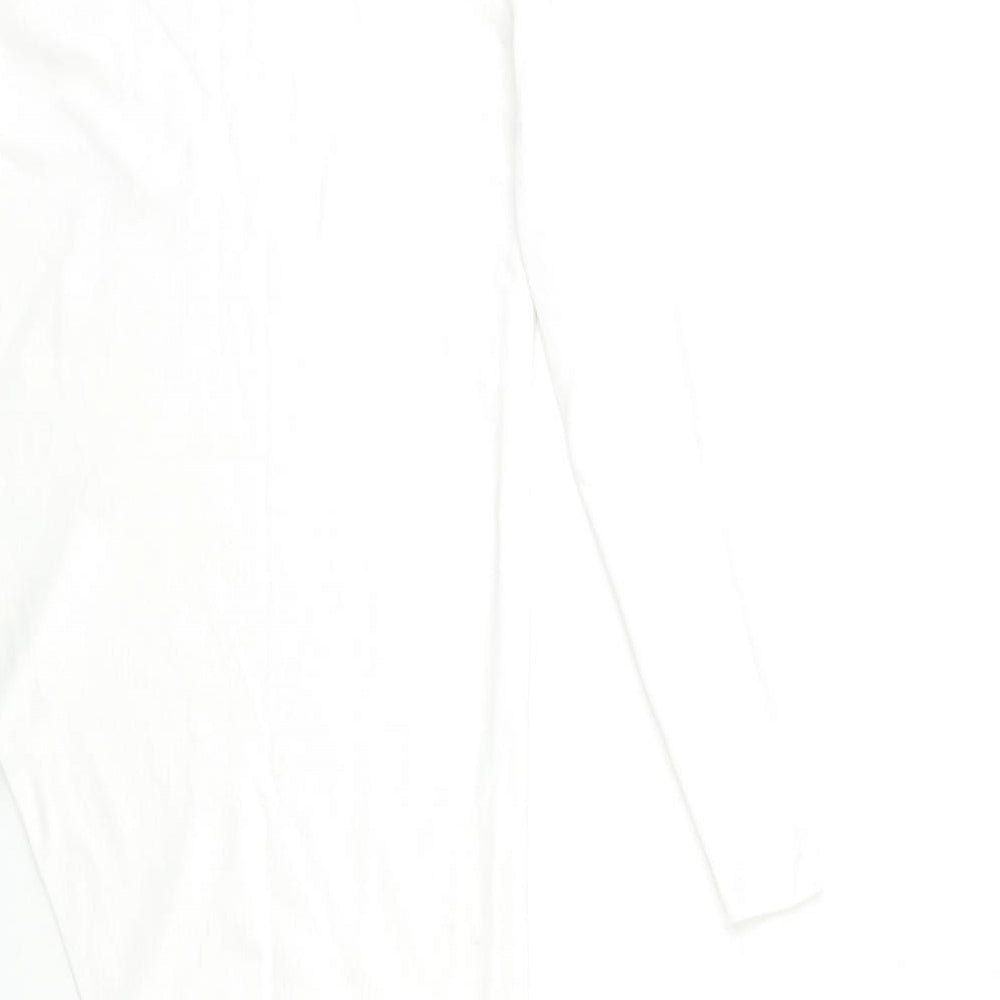 Missguided Womens White  Knit Basic Blouse Size 12  - Asymmetric