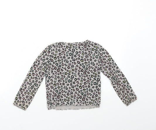 NXT Girls Grey Animal Print  Basic T-Shirt Size 2-3 Years