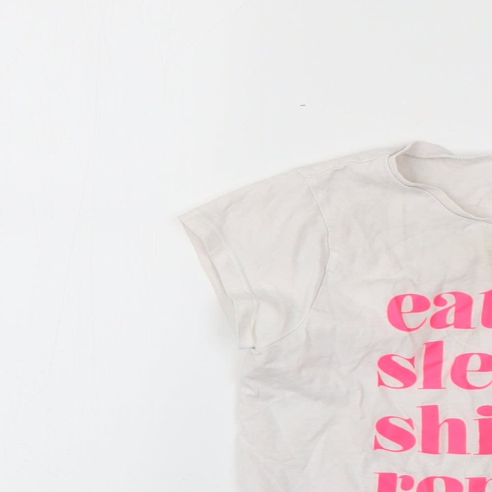 George Girls White   Basic T-Shirt Size 9-10 Years