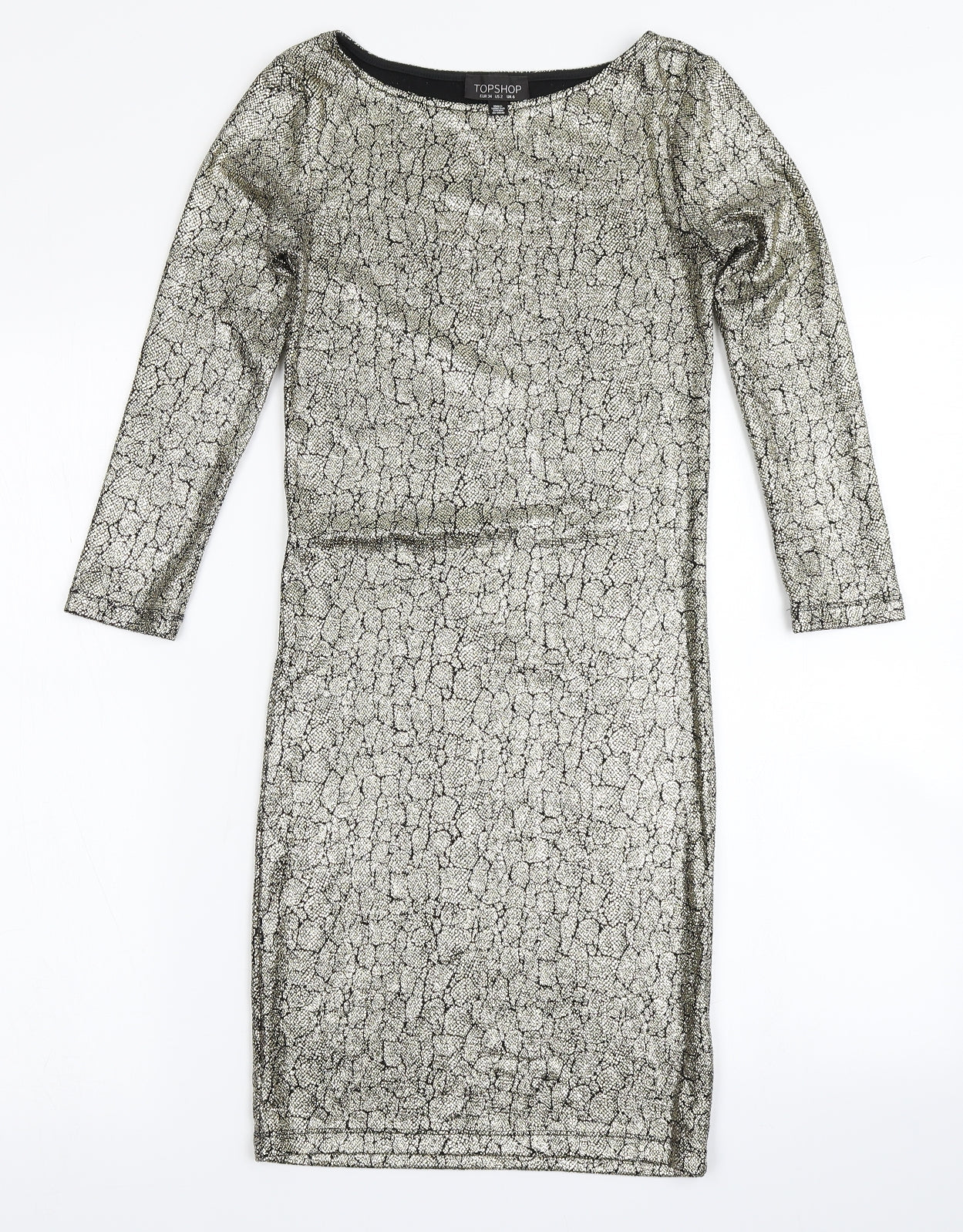 Topshop Womens Gold   Bodycon  Size 6