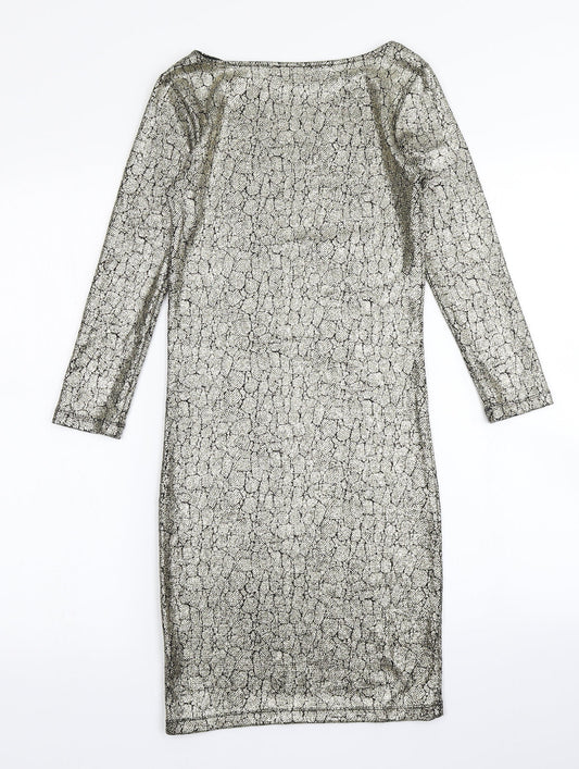 Topshop Womens Gold   Bodycon  Size 6