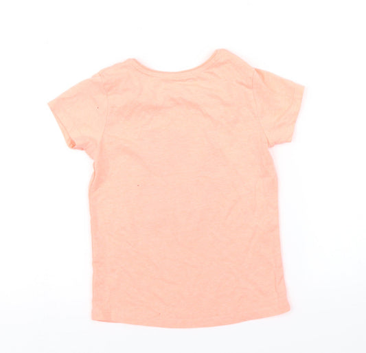 Primark Girls Orange   Basic T-Shirt Size 5-6 Years