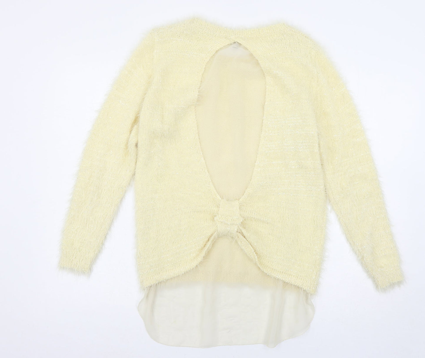 Mandi Womens Ivory  Knit Pullover Jumper Size 12