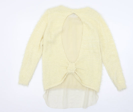 Mandi Womens Ivory  Knit Pullover Jumper Size 12