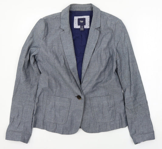 Gap Womens Blue Striped  Jacket Blazer Size 4