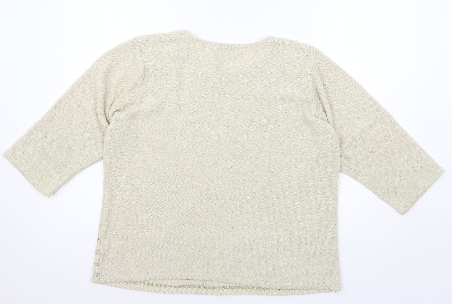 Fay Louise Womens Ivory  Knit Pullover Jumper Size XL