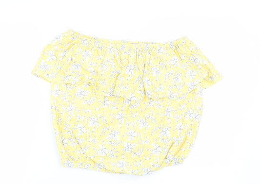 NEXT Womens Yellow Floral  Basic Blouse Size 10