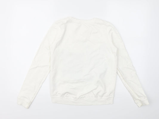 H&M Girls White Animal Print  Pullover Sweatshirt Size 12-13 Years