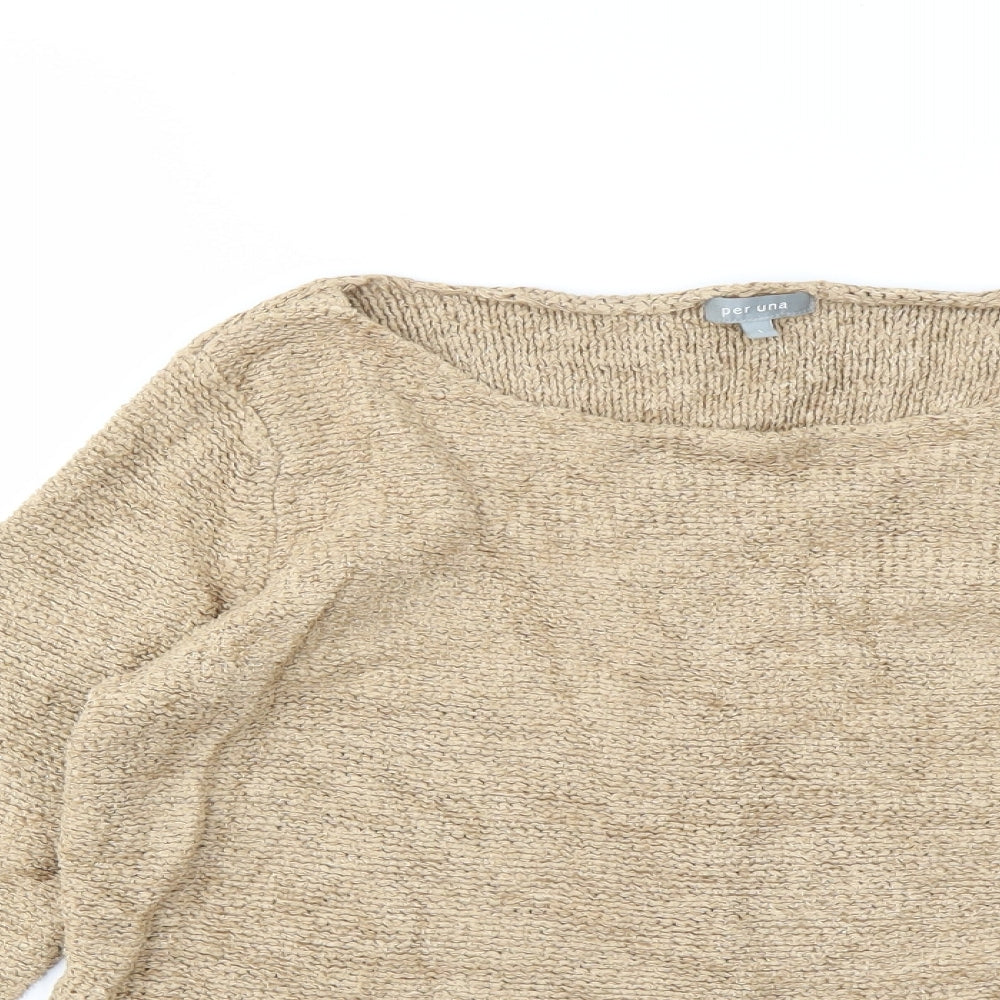 M&S Womens Beige   Pullover Jumper Size L