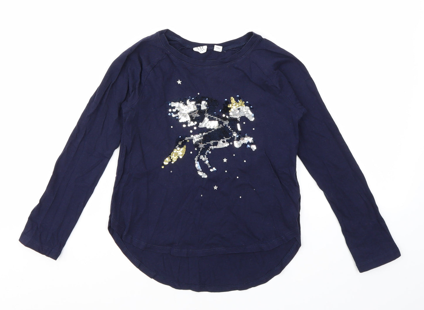 GAP  Girls Blue Geometric  Basic T-Shirt Size S